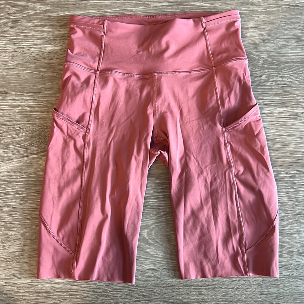 lululemon athletica Pink High-Rise Bike Shorts with Side Pockets